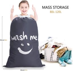 Grote Waszak 120 Liter - Opvouwbare Opbergtas voor Vuilwas, Reis en Thuis — thumbnail 2
