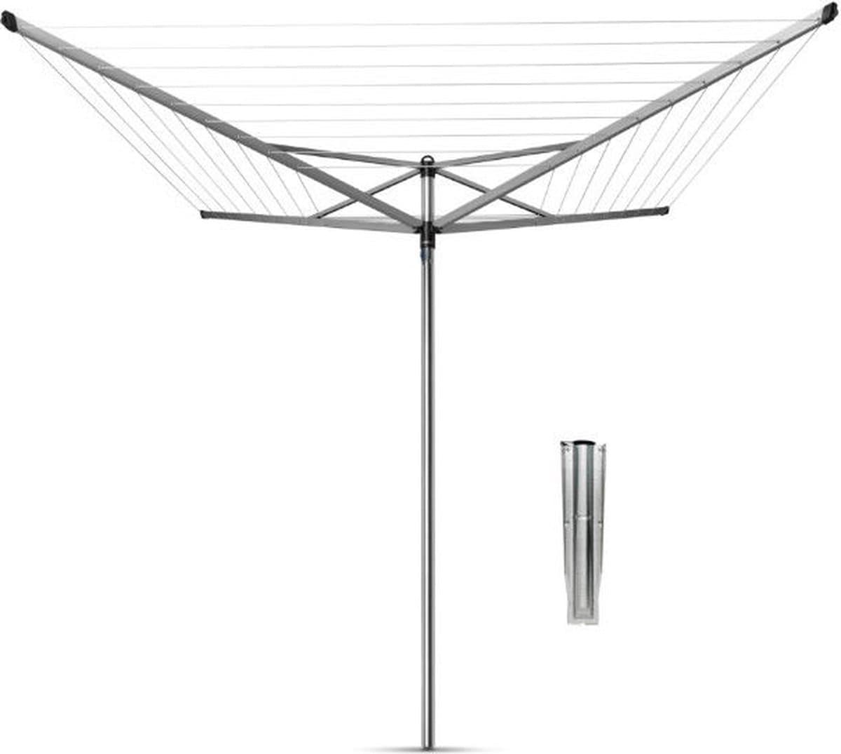 Brabantia Topspinner Droogmolen - 60 m - met Metalen Grondanker - Metallic Grey — afbeelding 1