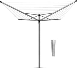 Brabantia Topspinner Droogmolen - 60 m - met Metalen Grondanker - Metallic Grey — thumbnail 1