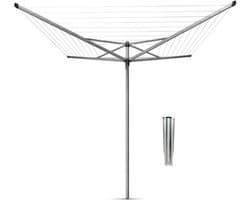 Brabantia Topspinner Droogmolen - 60 m - met Metalen Grondanker - Metallic Grey — afbeelding 1