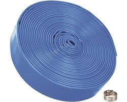 Afvoerslang blauw platte slang 10 meter - 1.25 inch incl. klemmen