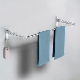 Droogrek voor Kleding Wandmontage - Ruimtebesparend Vouwrek incl. Intrekbare Staaf - Kleine Onzichtbare Opvouwbare Hanger voor Jas - Deurhangend en Opvouwbaar - Droogrek voor . — thumbnail 4