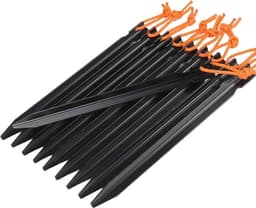 Zwarte aluminiumlegering haringen 20 stuks met trekkoord voor kamperen en wandelen — thumbnail 5