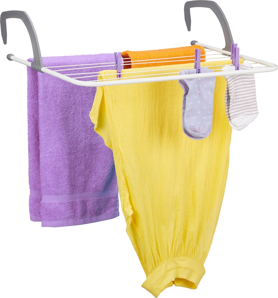 droogrek hangend - 4 m drooglengte - radiator - verwarming - balkon - metaal - wit — afbeelding 1