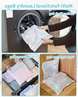 Mesh Waszakken met Ritsen - 2 Stuks 30 x 40 cm, Herbruikbare Waszak voor Delicate Kleding, Ondergoed en Sokken — thumbnail 3