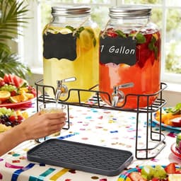 Koffie lekbak - Waterdispenserbak - Morsen opvangen - Antislip stabiliteit - 30.5 cm - Grijs — thumbnail 5