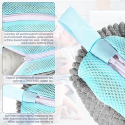 Schoenwaszakken Set van 2 - Lichtgewicht en Herbruikbare Wasnetten voor Sneakers en Sportschoenen, Grijs, 39 x 25 x 9 cm — thumbnail 4