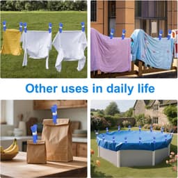 Zeilklemmen - 30 Stuks - Grote Windvaste wasknijpers - 12 × 2 × 6,5 cm - RVS - Clips Voor Zwembadafdekkingen - Gordijnclips - Dekzeil Klemmen - Kledingclips - Geschikt Voor Het Drogen Van Dekbedden, Sokken, Kleding En Zwembadafdekkingen - Blauw — thumbnail 5