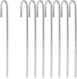 ZEYNOMAX- Grondanker Verzinkt Staal - 8 Stuks - J-vormige Haringen - Tuinharingen - Camping - Outdoor Activiteiten - Geschikt voor Diverse Bodems - Tentharing — thumbnail 1