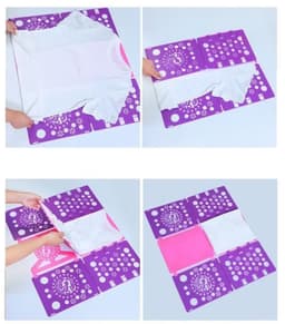 Wasrek voor het opvouwen van kinder- en volwassenenkleding, overhemden en T-shirts, 58*68 cm, paarsroze — thumbnail 2