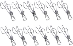 Opbergclips Roestvrij Staal - Wasknijpers Hangers - Huishoudelijk Gebruik - Veelzijdig Inzetbaar - 25 Stuks - Zilver — thumbnail 1