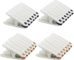 24 Stuks Kledingknijpers, Winddichte Wasknijpers, Antislip Siliconen Handdoekclips voor T-Shirts, Sokken en Handdoeken — thumbnail 1