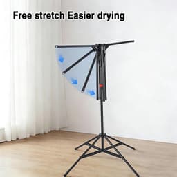 Cosensi- Wasdroger Opvouwbaar - Hoog Inklapbaar - Droogrek met 6 Vleugels - Kledingrek voor Binnen/Buiten - Ruimtebesparend - Stabiele Droogstandaard — thumbnail 3