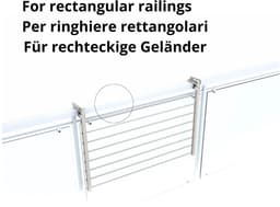 Allecto - Balkon droogrek - Opklapbaar en duurzaam - Wit - Kleding droogrek - Perfect voor terras en balkon - Roestvrij staal en aluminium — thumbnail 2