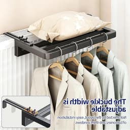 Ruimtebesparend Droogrek voor Radiator, Wandgemonteerd Handdoekrek voor Badkamer en Balkon, Ideaal voor Was en Droogprocessen (40 x 25 cm) — thumbnail 3