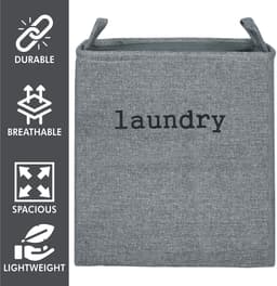 Dailygoody - Vouwbare Wasmand - 35L Capaciteit - Waterafstotend - Grijs - Ideaal voor Elke Kamer - Compact en Handig — thumbnail 4