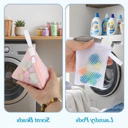 Mini wasnetjes voor delicate kleding - 6 stuks driehoekige waszakken, anti-hechting, polyester opbergtas voor geurparels en wasmachinegebruik — thumbnail 4