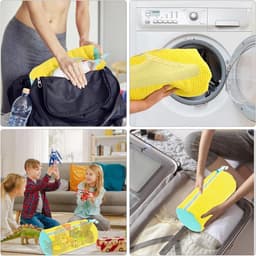 Set van 2 Schoenwaszakken voor de Wasmachine, Ideaal voor Sneakers en Sportschoenen, 360° Reiniging met Fleecevoering, Geschikt voor Droger en Multi-Laundry Gebruik — thumbnail 3