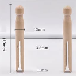Houten Wasknijpers - Kleine Klemmen - Was Ophangen - Sterke Grip - 200 Stuks - Houtkleur — thumbnail 2