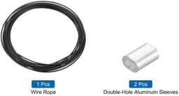 Metalen kabel van roestvrij staal 304, vinyl gecoat - 5 meter lengte - Waslijn voor verhooging - Zwart Kleur — thumbnail 2
