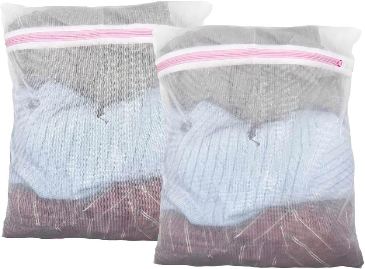 Wasmachine Wasnet, 40 x 50 cm, Kleine Waszak met Verborgen Rits, Beschermt Kleding tegen Vouwen en Deformatie, Ideaal voor Delicate Stoffen en Ondergoed — afbeelding 1
