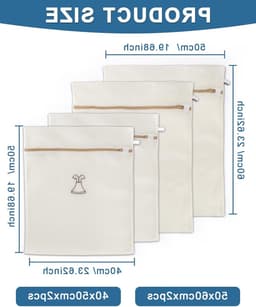 Waszakken voor de Wasmachine - 4 Stuks, Verstevigd Wasnet met Rits, Duurzaam en Herbruikbaar voor Ondergoed, Sokken en Delicate Kleding — thumbnail 4