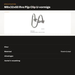 Dailygoods- Pijpclip U-vormig - Roestvrij Staal - 2 Stuks - Eenvoudig te Installeren - Geschikt voor Binnen/Buiten - Corrosiewerend - Pijpbeugel — thumbnail 5
