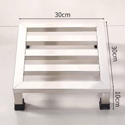 Apparaat Riser - Verhoger Koelkast Wasmachine - Apparaten Verplaatsen - Roestvrij Staal Constructie - 30x30x10 cm - Zilver — thumbnail 4