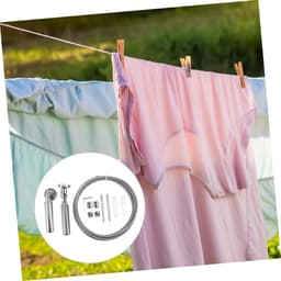 Waslijn Roestvrij Staal - Kledinglijn Drooglijn - Kleding Drogen - Antislip Staaldraad - 5 meter - Zilver — thumbnail 4
