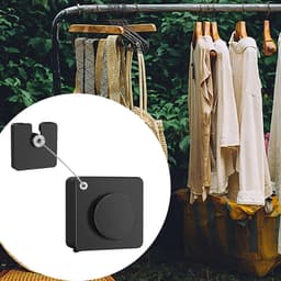 Intrekbare Wasserijlijn - Waslijn Drogen - Kleding Drogen - Roestvrij Staaldraad - 4.7 Meter - Wit — thumbnail 3