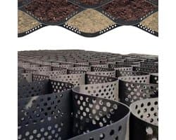 Grondstabilisatierooster - Grindrooster Oprit - Oprit Versterken - Hoge Belastbaarheid - 5 cm Hoog - Zwart