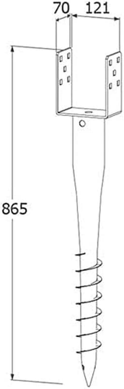 Grondhuls - Indraaihuls Schroefbodem - Stevig Fundament Bouwen - CE Gecertificeerd - 120/865mm - Metaal — thumbnail 3
