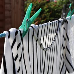 36 Plastic Clothespins with Pen Basket for Clothesline with Hanger Weatherproof Bucket with Drainage Holes | Convenient Laundry Solution | Aqua Blue, Black & Clear Basket — thumbnail 2