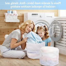 Set van 2 waszakken met trekkoord, duurzaam en slijtvast, ideaal voor wasmachine en schoenen reinigen, voorkomt klitten en schade — thumbnail 4