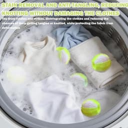 6 stuks herbruikbare wasmachine-verwijderingsballen, herbruikbare lintbal voor katten en huisdieren, haarverwijderaar voor wasmachines (groen) — thumbnail 2