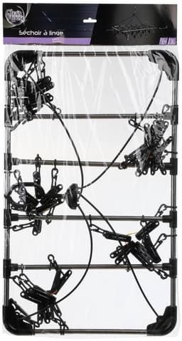 5five Droogcarrousel - zwart - kunststof - 32 knijpers - 52 x 39 cm - van kunststof - Droogrekje - Droogmolen — thumbnail 4