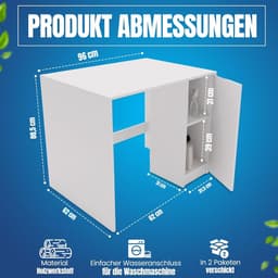 Wasmachine Ombouw - Opbouwmeubel - Kast Wasdroger - Meubel - solide — thumbnail 4