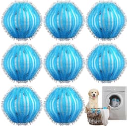 Haarverwijderaar Wasmachine - Pluisballen - Haarvrij Wassen - Herbruikbaar Milieuvriendelijk - 8 Stuks - Blauw — thumbnail 1
