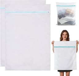 Grote wasnetten voor fijne kleding, 60 x 80 cm, met ritssluiting, ideaal voor jassen, beddengoed en gordijnen — thumbnail 1