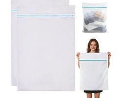Grote wasnetten voor fijne kleding, 60 x 80 cm, met ritssluiting, ideaal voor jassen, beddengoed en gordijnen