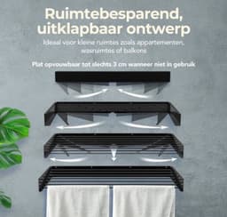 Goodly® XXXL Wanddroogrek - Inklapbaar - Zwart - High quality — thumbnail 2
