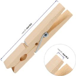 200 stuks berkenhouten wasknijpers van 7,2 cm, natuurlijke clips voor wasgoed, knutselen en foto's — thumbnail 5