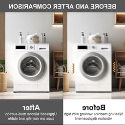Anti Trillingsmat Wasmachine - en Wasdroger - Geluidsdempende Antislip Mat - Rubber Mat Trillingsdempers - Trillingsdempers wasmachine – Extra dik - Voetjes wasmachine & droger - Wasmachine demper – Anti trillings - vibratie - dempers pads – Antislip — thumbnail 4