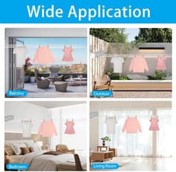 Dailygoods- Waslijn Uittrekbaar - Telescopische Wandmontage - Kleding Hangende Lijn - Sterk Touw - Hoogwaardig ABS-Materiaal - Geschikt voor Binnen/Buiten - Wasdrogerlijn — thumbnail 4