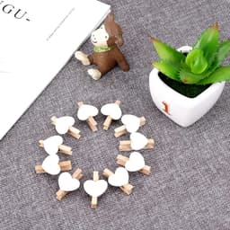Houten wasknijpers - Mini knijpers - Decoratie maken - Natuurlijk hout - 100 stuks - Wit — thumbnail 4