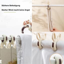 Dailygoods- Wasknijpers 6 Stuks - Winddichte Handdoekklemmen - Grote Strandhanddoekklemmen - Kunststof Wasknijpers - Konijnenoren Ontwerp - Hoogwaardig Materiaal — thumbnail 2