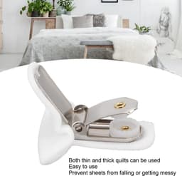 Dailygoods - Gewatteerde Troosterclips - Dekbedclips voor Dekenbevestiging - Witte Clips - Voorkomt Verschuiven - Ideaal voor Beddengoed - 12 Stuks — thumbnail 2
