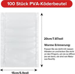 Oplosbare Zakken - Visvoer Zakjes - Vissen Voeren - Snel Oplossend - 100 Stuks - Transparant — thumbnail 3