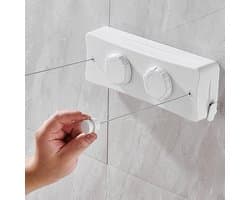 Verstelbare Binnenwaslijn met Twee Lijnen, Wandgemonteerd, Ideaal voor Balkon, Badkamer en Wasruimte, Rvs Touw voor Efficiënte Droogoplossingen