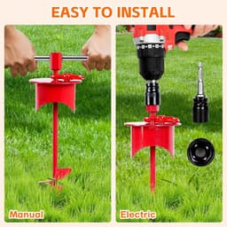 Grondanker Hond - Hondenpen - Veilige Vastzetting - Cap-lock Systeem - 44 cm - Rood — thumbnail 5